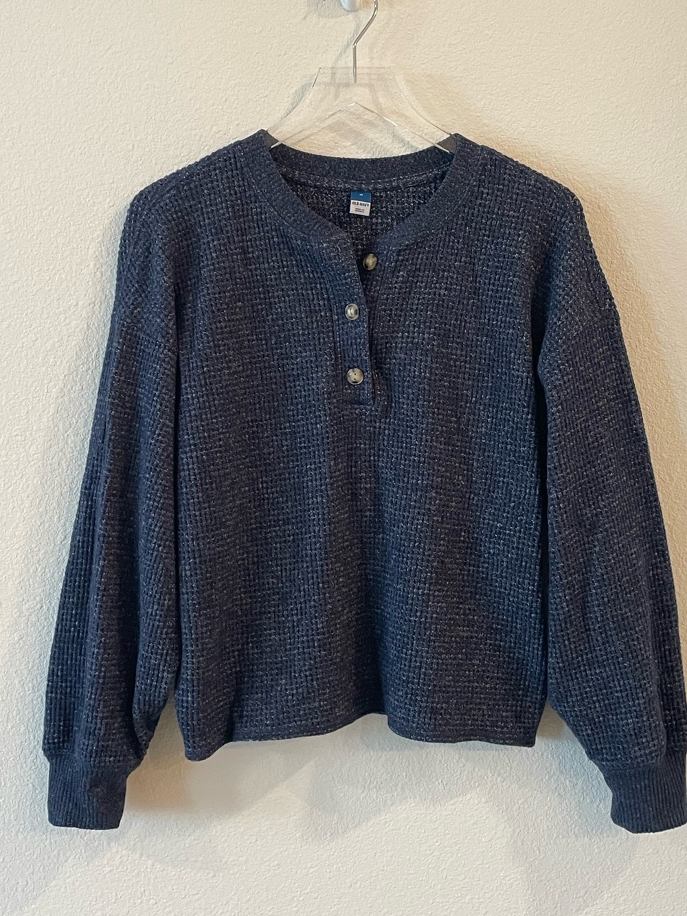 Old Navy Nay Cozy Waffle Knit Henley Pullover M